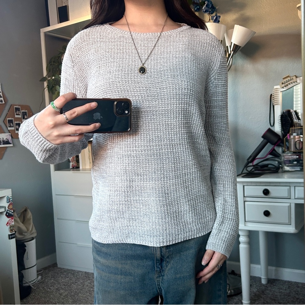 Extra Small (XS) Gray Sweater from Cotton: On